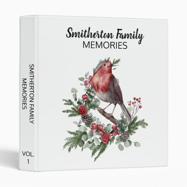 Classeur Red Bird Nature Faune Famille Souvenirs Scrapbook (Devant/Côté)
