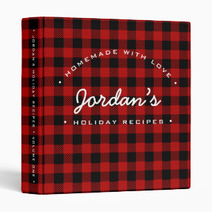 Classeur Red Buffalo plaid Custom Holiday Maison Recette