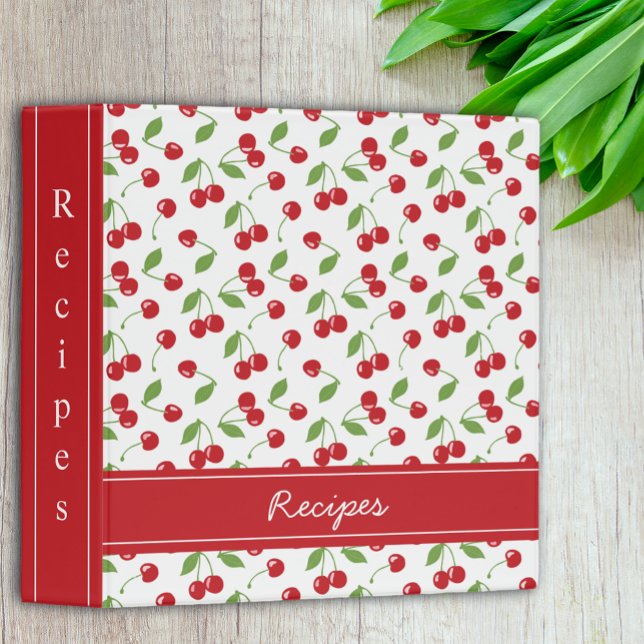 Classeur Red Cherries Coquette Retro Recette (Créateur téléchargé)