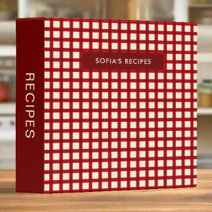 Classeur Red En vichy Family Recette Livre de cuisine Cuisi