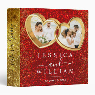 Classeur Red Parties scintillant Hearts Photo Custom Weddin