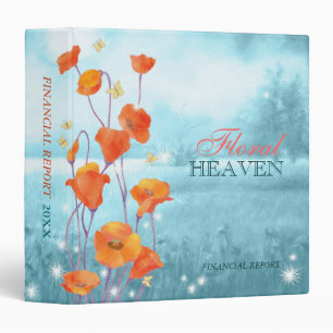 Classeur Red Poppy Floral Business Rapport financier