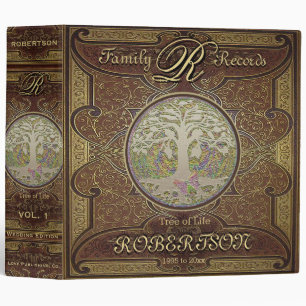 Classeur Regard en cuir vintage antique de livre de l'arbre