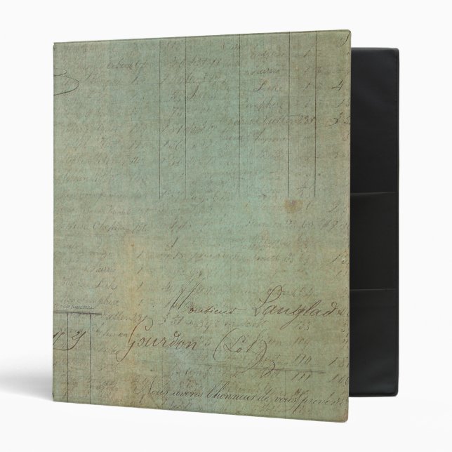 Classeur Registre bleu vintage (Devant/intérieur)