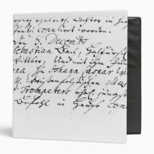 Classeur Registre du mariage de Bach à Anna
