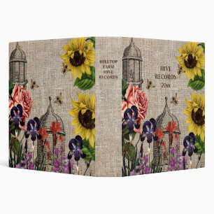 Classeur Registres de ruches florales de ruches vintage