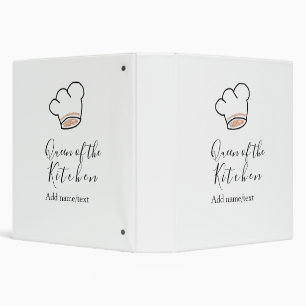 Classeur Reine de la cuisine chef cuisine ajouter nom couro