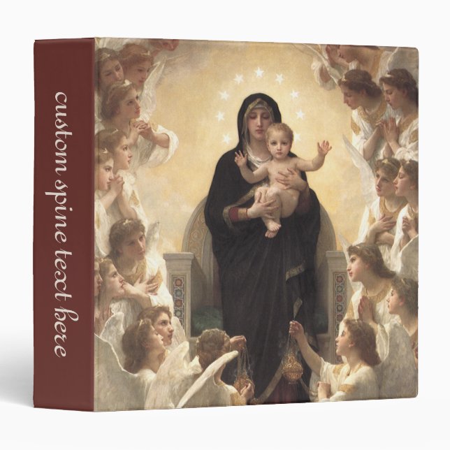Classeur Reine des Anges Regina Angelorum par Bouguereau (Devant/Côté)