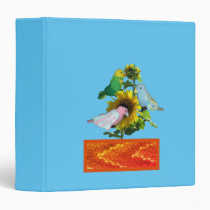 Classeur Relieur - Oiseaux jouets se régalant de tournesol