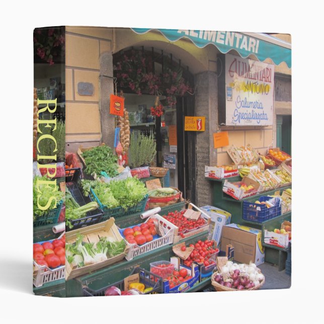 Classeur Reliure à anneaux 3--Marché de nourriture (Devant/Côté)