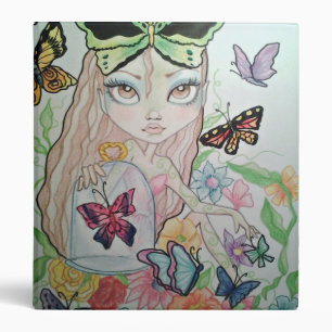 Classeur Reliure à anneaux de l'art 3 de fille de papillon