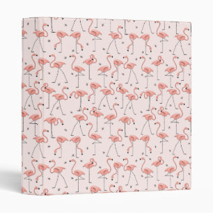 Classeur Reliure à anneaux rose de Flamants roses