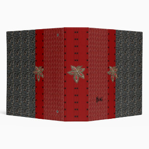 Classeur Reliure Cuir Rouge Noir