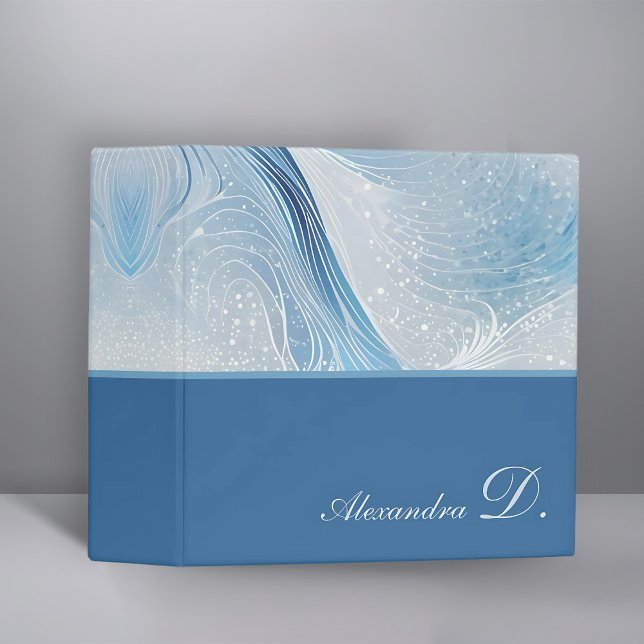 Classeur Reliure Personnalisée Dégradé Bleu Iridescent Luxe (Créateur téléchargé)