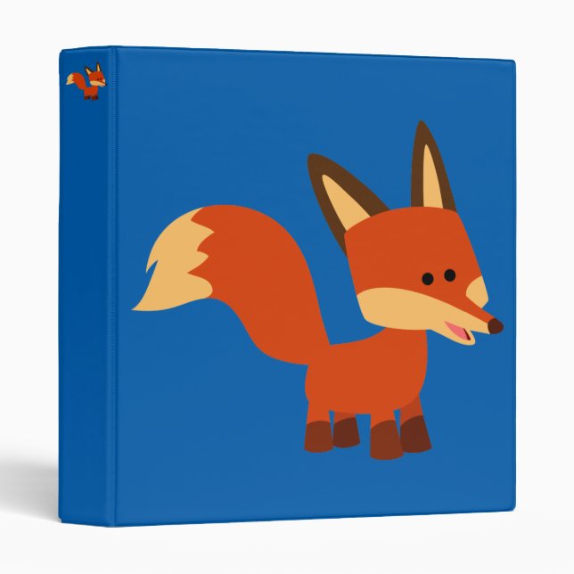 Classeur Renard caricaturé mignonne Astute (Devant/Côté)