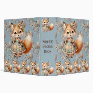 Classeur Renard pastel floral cottagecore fantaisiste