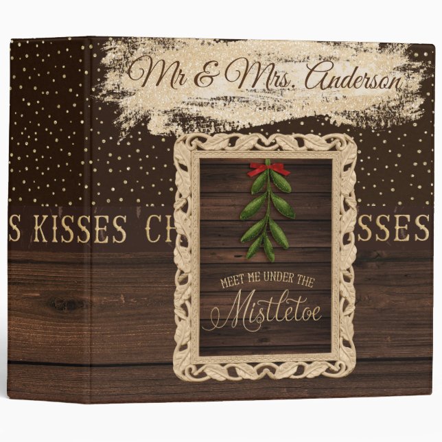 Classeur Rencontrez-Moi Sous L'Album Mariage Mistletoe (Devant/Côté)