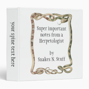 Classeur Reptiles Vintage, Bordure de Serpents ou Vipères E