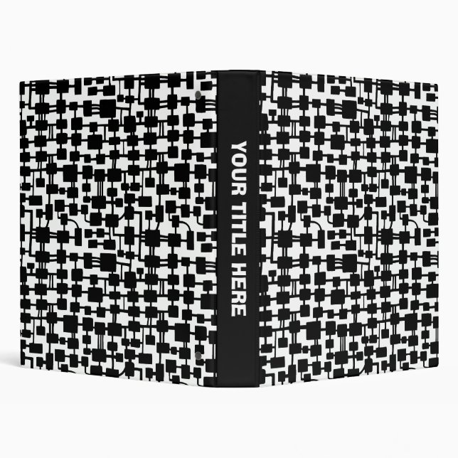 Classeur Réseau Abstrait (1,0 po) - Noir sur blanc (Arrière-plan)