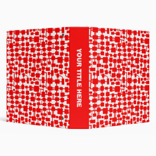 Classeur Réseau Abstrait (1,5 po) - Rouge sur blanc