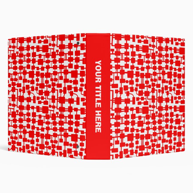 Classeur Réseau Abstrait (1,5 po) - Rouge sur blanc (Arrière-plan)