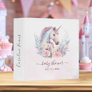 Classeur Ressort Unicorn Aquarelle Baby shower photo Album
