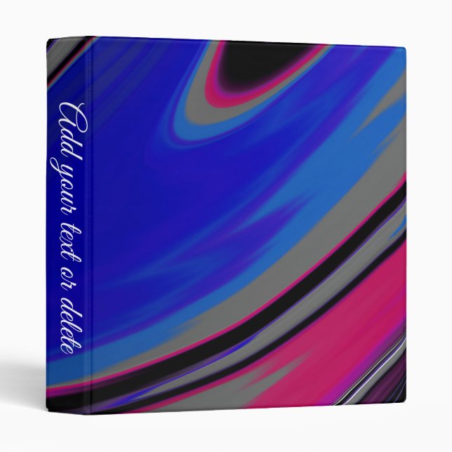 Classeur Résumé Bleu Gris Magenta Avec Texte Personnalisé (Devant/Côté)