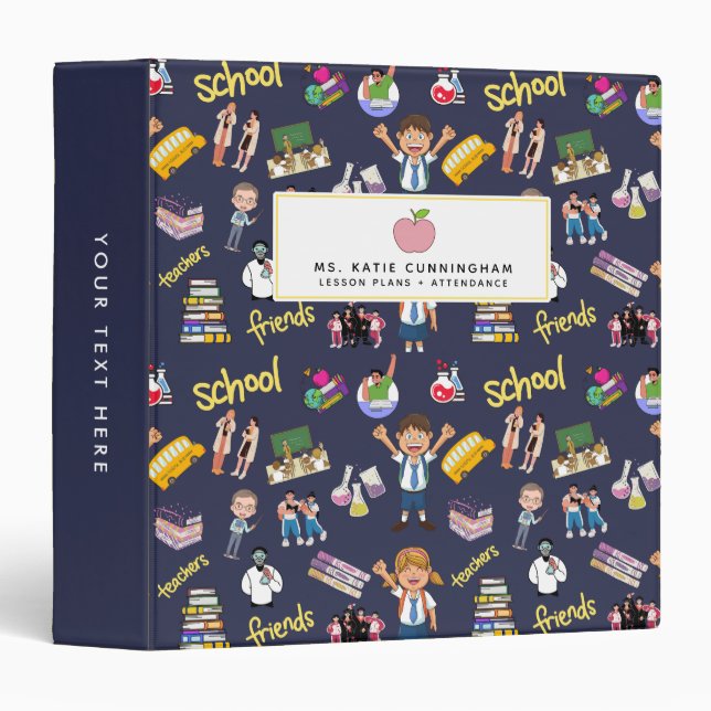 Classeur Retour À L'École Personnalisé (Devant/Côté)