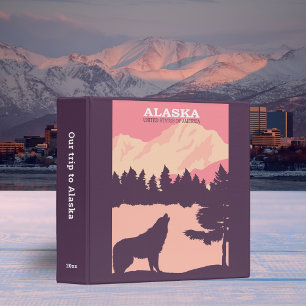 Classeur Retro Alaskan Wolf Travel Poster Scrapbook