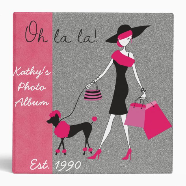 Classeur Rétro album photos fait sur commande Girly (Devant)