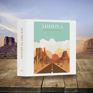 Classeur Retro Arizona Desert Mtns Travel Poster Scrapbook