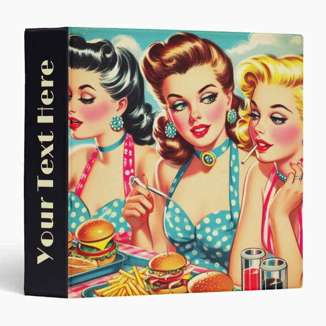 Classeur Retro Beauty Pin Up (Devant/Côté)