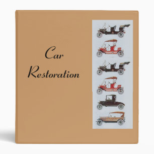 Classeur RETRO CARS 2 RESTAURATION brun