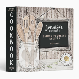Classeur Retro Chalkboard, Mason Jar et Daisy Cookbook