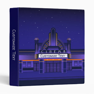 Classeur Retro Cinema Movie Theater Marquee Personnaliser 3