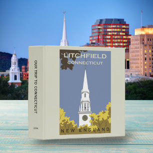 Classeur Retro Connecticut Travel Poster Scrapbook