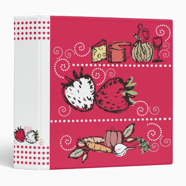 Classeur rétro croquer nourriture recette tout usage livre  (Devant/Côté)