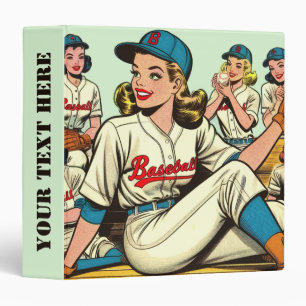 Classeur Retro Cute Baseball Girls Comics