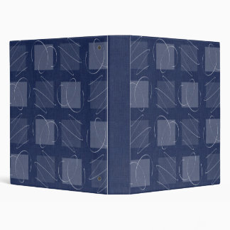 Classeur Retro Denim Blue Carrés texturés