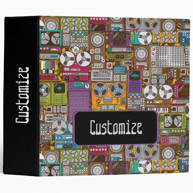 Classeur Retro Devices Enregistrement Studio (Devant/Côté)