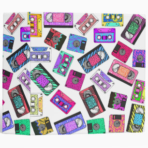 Classeur Rétro enregistreurs à cassettes modelés des ann