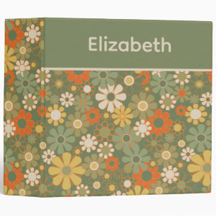 Classeur Rétro floral personnalisé des années 70