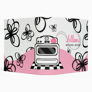 Classeur Rétro fourneau/livre rose moderne de recette de