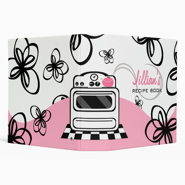 Classeur Rétro fourneau/livre rose moderne de recette de (Arrière-plan)