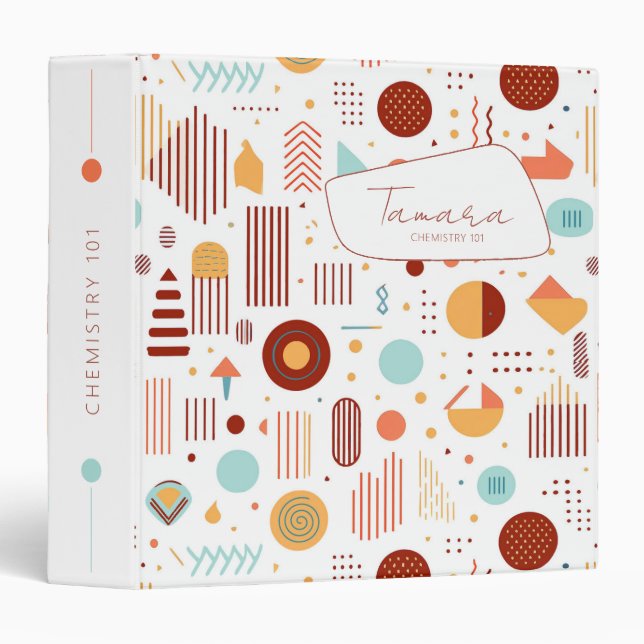 Classeur Rétro Géométrique Abstrait Pat#5 Brick Gold ID1067 (Devant/Côté)