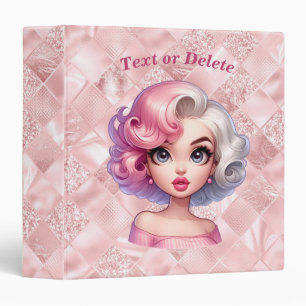 Classeur Retro Glamor Girl Animée mignonne Cartoon Beauté