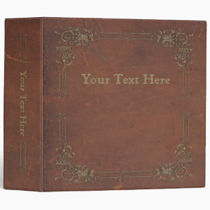 Classeur Rétro livre antique, brun attaché de cuir de fau