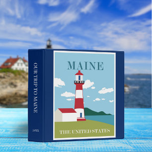 Classeur Retro Maine Lighthouse Travel Poster Scrapbook