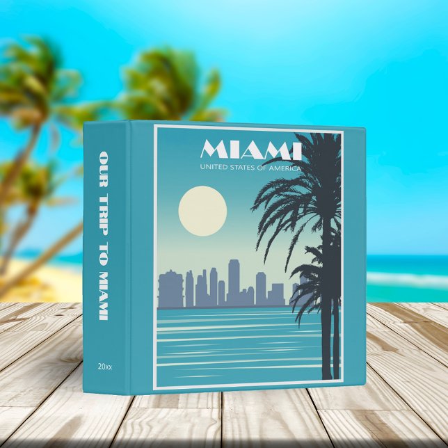 Classeur Retro Miami Florida Travel Poster Scrapbook (Créateur téléchargé)