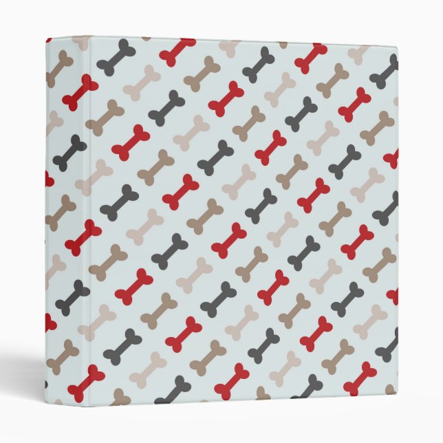 Classeur Rétro motif d'os de chien (Devant/Côté)